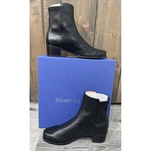 STUART WEITZMAN RESERVE BOOTIE BLACK LEATHER  ZW15141 ANKLE BOOTS WOMENS 7‎ NEW